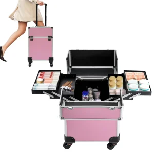 Rolling Cosmetic Organizer Cart for Professional Travel Salon