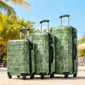 Green Hard shell Luggage Set
